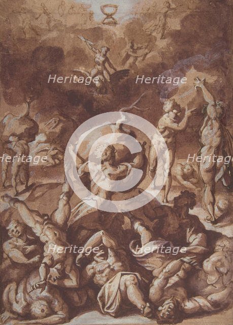 Jupiter Fighting the Giants., 1540-96. Creator: Jacopo Zucchi.