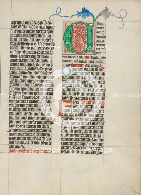 Decorated Initial A; Collegium Ducale, about 1420-1430. Creator: Master Michael.