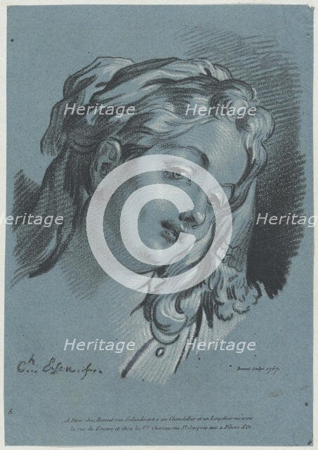 Head of a Woman, 1767. Creator: Louis Marin Bonnet.