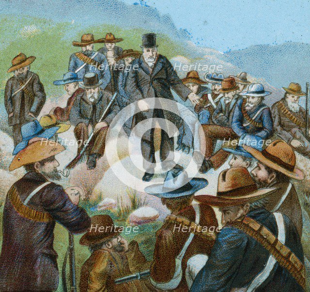 'Kruger Appealing to the Burghers at Bloemfontein', 1900 . Artist: Unknown.