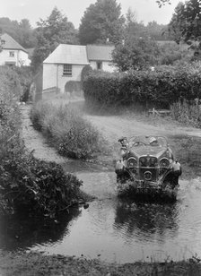 Singer competing in the B&HMC Brighton-Beer Trial, Windout Lane, near Dunsford, Devon, 1934. Artist: Bill Brunell.