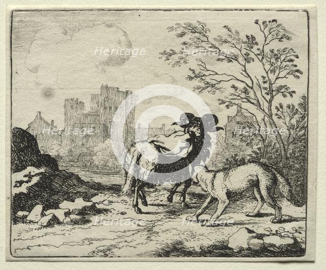 Reynard the Fox: Reynard Sends a Packet to the Lion. Creator: Allart van Everdingen (Dutch, 1621-1675).