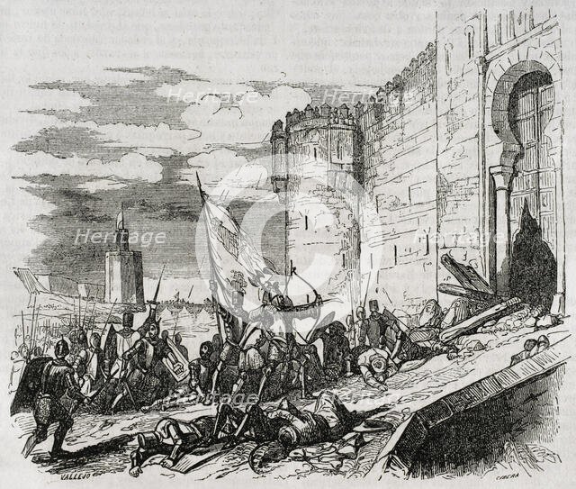 Conquest of Seville by the Christian troops of Fernando III of Castile, 1248, (1852).  Creator: Ildefonso Cibera.
