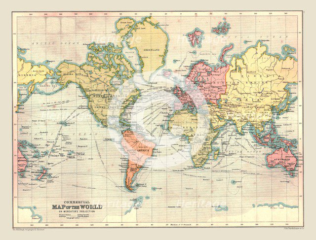 Commercial Map of the World, 1902.  Creator: Unknown.