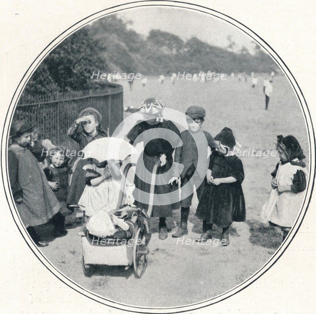 The little mother, Regent's Park, London, c1900 (1901). Artist: Unknown.