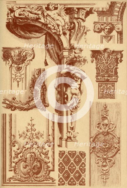 Plaster ornaments, France, 17th and 18th centuries, (1898). Creator: Unknown.