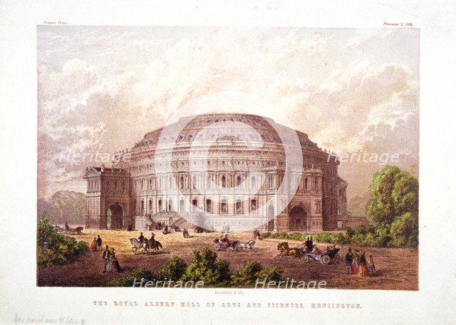 Albert Hall, Kensington, London, 1868. Artist: Kronheim & Co