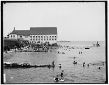 Bathers at Cottage City, Martha's Vineyard, between 1890 and 1901. Creator: Unknown.