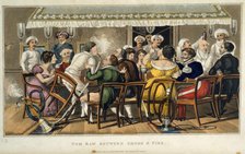Tom Raw between smoke and fire, 1828. Creator: Sir Charles D'Oyly.