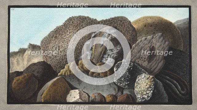 Lava, Scoria, and Pumice stones and of Mount Versuvius, 1776.