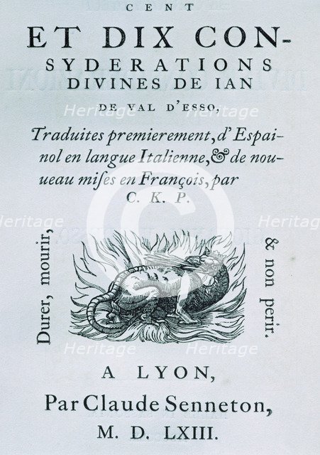 Cover of the work 'Ciento diez consideraciones divinas' (One hundred and ten divine consideration…