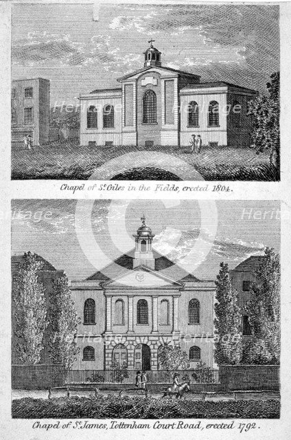 Chapels in Holborn, London, 1804.      Artist: Anon