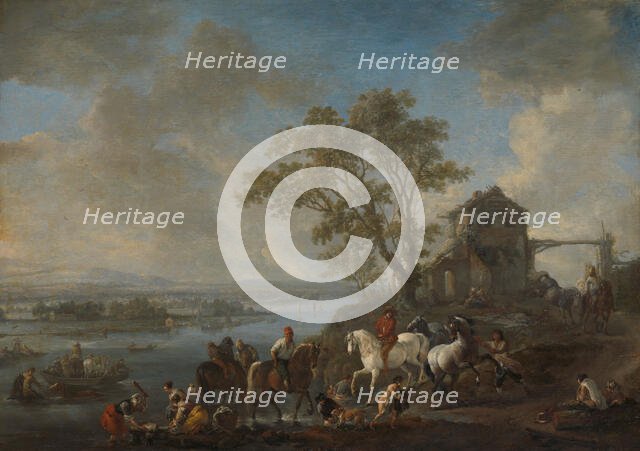 Horsepond on a River, c.1662-1663. Creator: Philip Wouverman.