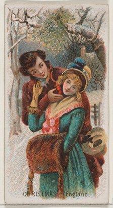 Christmas, England, from the Holidays series (N80) for Duke brand cigarettes, 1890., 1890. Creator: George S. Harris & Sons.