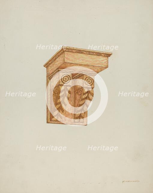 Architectural Detail (Wall Brackets), 1935/1942. Creator: William Kieckhofel.