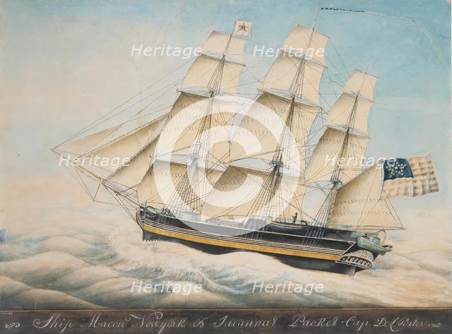 The Ship "Macon", 1828-35. Creator: Nivelet.