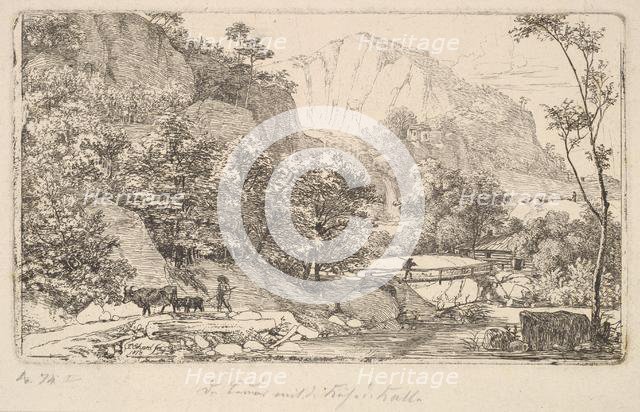 Peasant with Cow and Calf, in the Unterberg near the Berchtesgaden, 1818. Creator: Johann Christian Erhard.