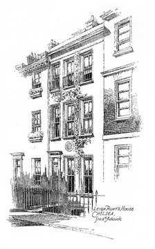 Leigh Hunt's house, Chelsea, London, 1912. Artist: Frederick Adcock