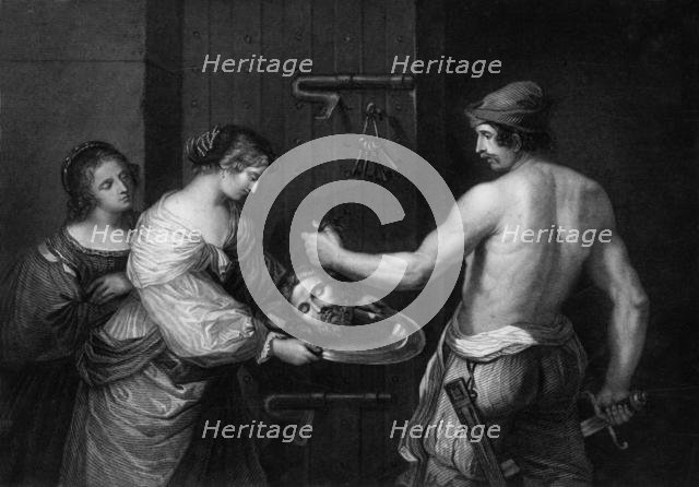 'His head was brought in a charger, and given to the damsel', mid 19th century. Creator: WH Egleton.