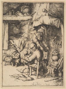 Father of the Family Giving Broth to His Baby, 1610-85. Creator: Adriaen van Ostade.