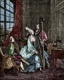 Harpist, 18th century.  Creator: Unknown.