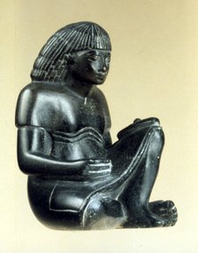 Model of a seated scribe, Ancient Egyptian, 18th Dynasty, 1550-1293 BC. Artist: Unknown