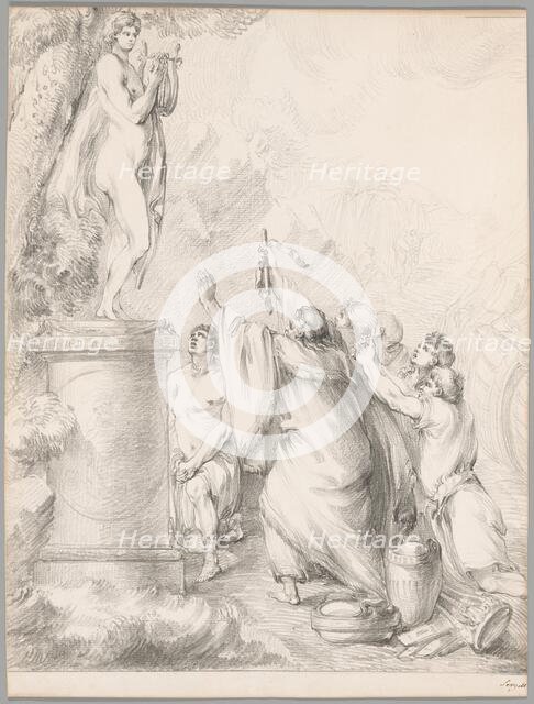 Chryses Imploring the Help of Apollo, from Iliad, Book I, 1765/66. Creator: Johan Tobias Sergel.