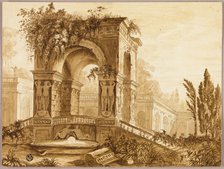 Portico in Ruins, 1799. Creator: Cecilie Arens.