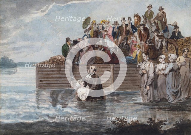 A Philadelphia Anabaptist Immersion during a Storm, 1811-ca. 1813. Creator: Pavel Petrovic Svin'in.