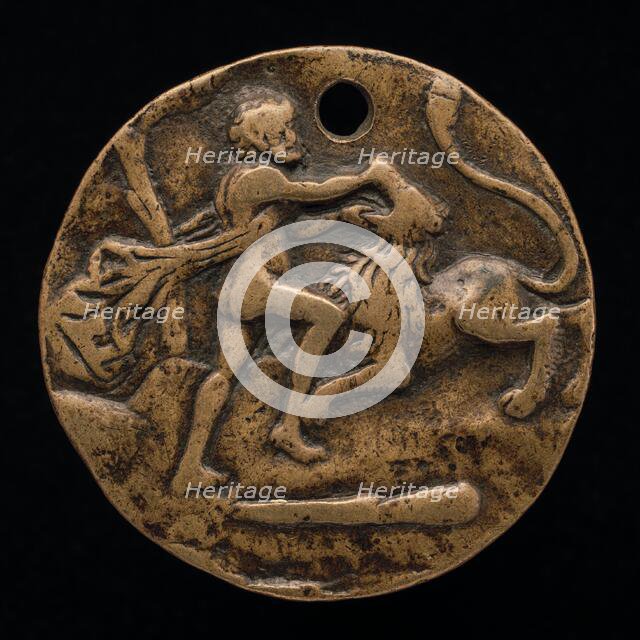 Hercules and the Nemean Lion, late 15th - early 16th century. Creator: Pseudo Melioli.