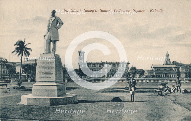 Sir Stuart (Steuart) Bailey's Statue, Dalhousie Square, Calcutta, c1910. Artist: Unknown