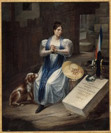 Woman with a dog, 1830. Creator: LS Jean.