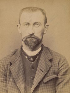 Barbier. Louis, Alexandre. 31 ans, né à Jussecourt (Marne). Comptable. Anarchiste. 27/2/94., 1894. Creator: Alphonse Bertillon.