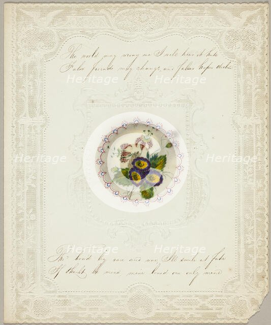 The World May Wrong Me (valentine), 1840/50. Creator: Unknown.
