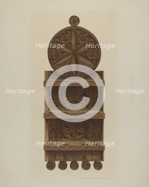 Pa. German Spoon Rack, c. 1942. Creator: William H Edwards.