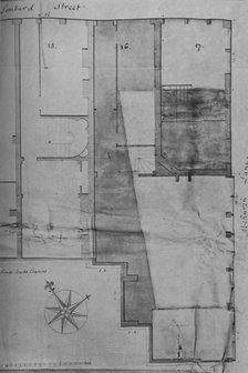 'Ground Plan of Lloyd's Coffee House (No. 16 Lombard Street) in 1773', (1928). Artist: Unknown.