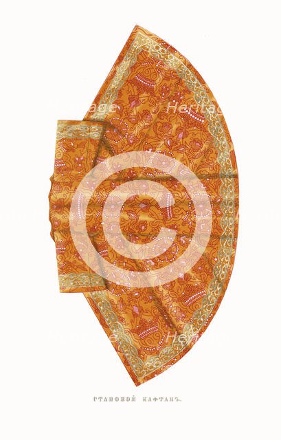 Kaftan. From the Antiquities of the Russian State, 1849-1853. Creator: Solntsev, Fyodor Grigoryevich (1801-1892).