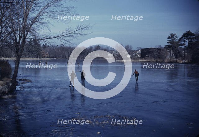 Skating, vicinity of Brockton, Mass., 1940. Creator: Jack Delano.
