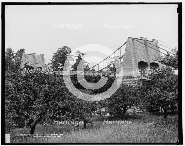 Old chain bridge, Newburyport, Mass., first suspension bridge in America, c1900. Creator: Unknown.