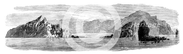 Loss of the Megaera: the island of St. Paul, from the sea, 1871. Creator: Unknown.
