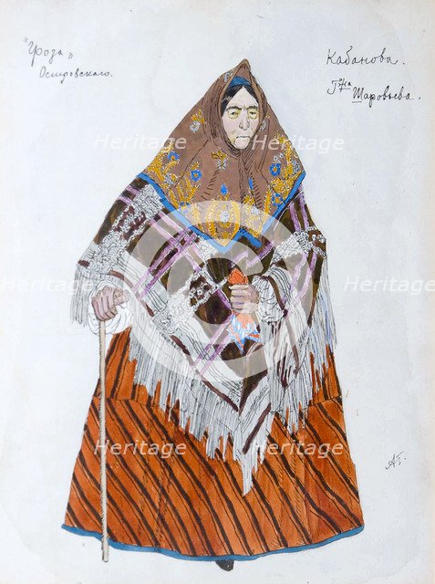 Costume design for the play 'The Storm', by Alexander Ostrovsky, 1916. Artist: Aleksandr Golovin