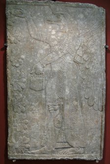 Relief from the palace of Ashurnasirpal II at Kalhu, Nimrud, 9th century BC.  Creator: Assyrian Art.