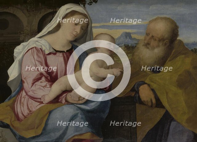 The Holy Family, 1513-1514. Creator: Palma il Vecchio, Jacopo, the Elder (1480-1528).