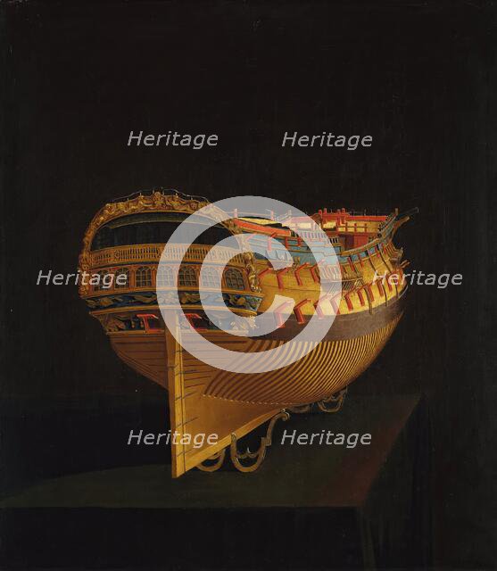 Model of a Ship, Stern View, 1740. Creator: Anon.