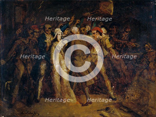 Arrest of Charlotte Corday, c1830. Creator: Henry Scheffer.