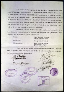 Spanish civil war, 1936-1939. Certificate of seizure of the Warehouse of Irons, Drugs and Coals'... Creator: Unknown.