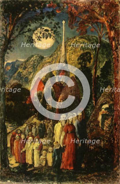 'Coming from Evening Church', 1830, (1947). Creator: Samuel Palmer.