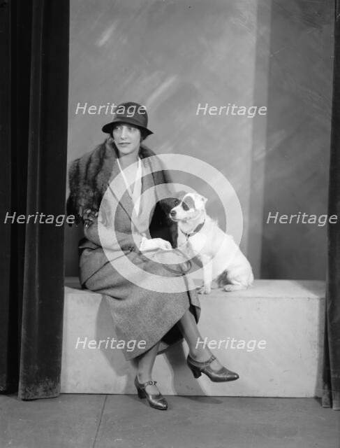 Foote, Walter A., Mrs. Portrait. with Dog, 1933. Creator: Harris & Ewing.