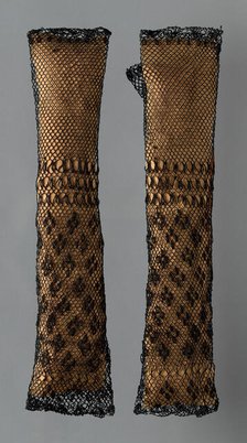 Pair of Mittens, Europe, 1825/75. Creator: Unknown.