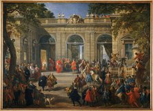 King Charles III Visiting Pope Benedict XIV at the Coffee House of the Palazzo del Quirinale, 1746. Creator: Pannini (Panini), Giovanni Paolo (1691-1765).